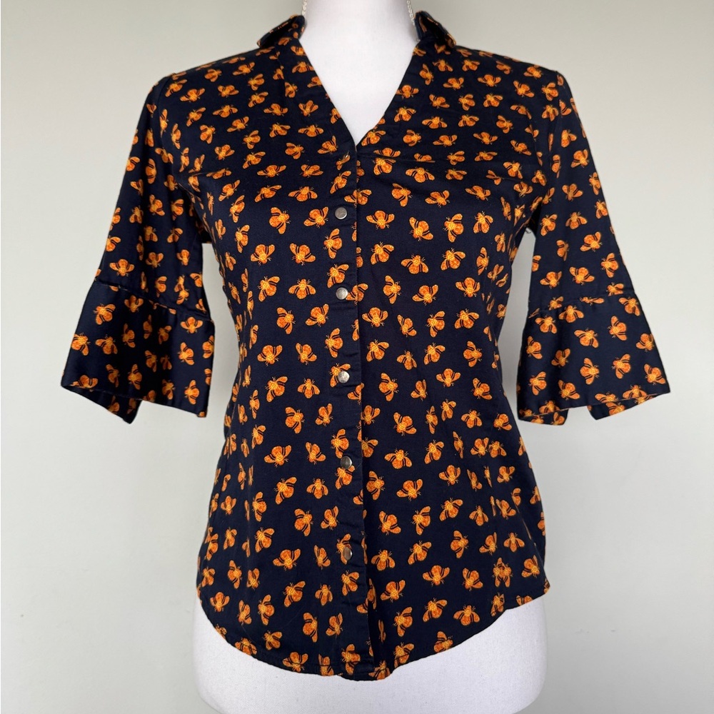 7th Ave Design Studio New York Bee Blouse | EUC | XS | Lightweight | Snaps